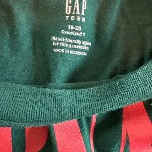 gap striped sweater dark light green